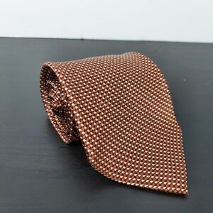Laurant Benon Tie Mens Brown Silk Geometric Classic Woven Paris Necktie Business
